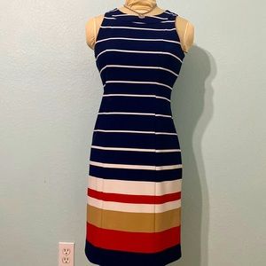 Nautical Red White & blue stripes sleeveless dress size 10